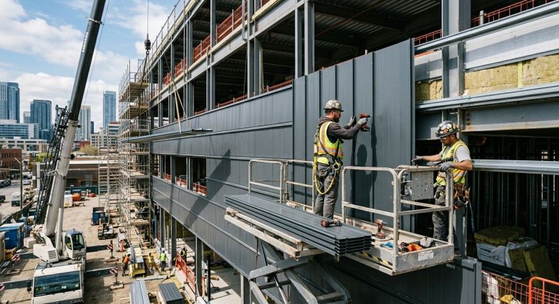 Steel Cladding Installation in Lake Orion, MI